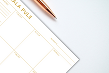 Load image into Gallery viewer, HOOLALA PULE | HAWAIIAN LANGUAGE WEEKLY PLANNER NOTEPAD