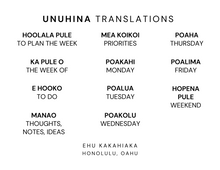 Load image into Gallery viewer, HOOLALA PULE | HAWAIIAN LANGUAGE WEEKLY PLANNER NOTEPAD